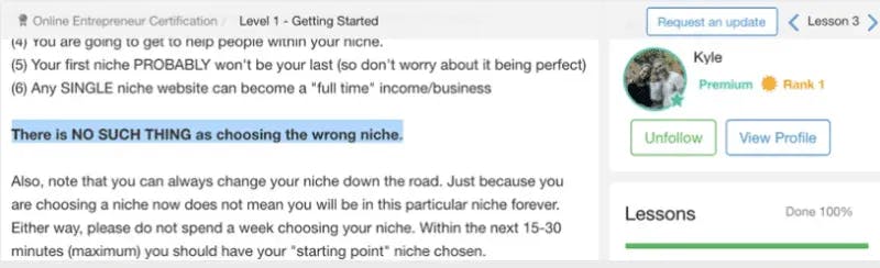 no such thing as choosing the wrong niche